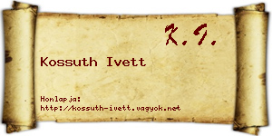 Kossuth Ivett névjegykártya